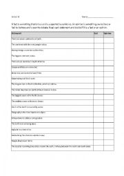 English Worksheet: Fact versus Opinion Exercise