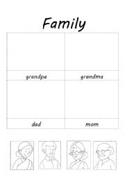 English Worksheet: family for preschooler