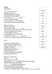 English Worksheet: Song - Home - Gabrielle Aplin - intermediate - gaps