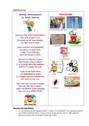 English Worksheet: APRIL FOOL (a poem)