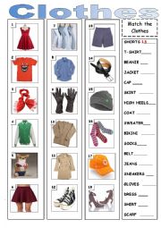 English Worksheet: clothes