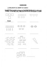 English Worksheet: homework, numbers, greetings