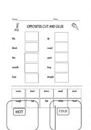 English Worksheet: Opposites 