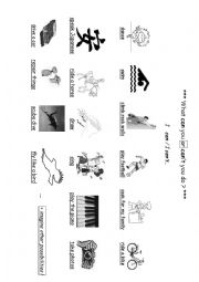 English Worksheet: What can you do