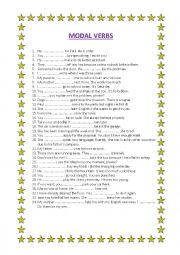 English Worksheet: MODAL VERBS 