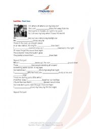 English Worksheet: Last kiss Pearl Jam