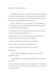 reading comprehension worksheet (extract from Sherlock Holmes)