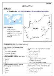 English Worksheet: SOUTH AFRICA