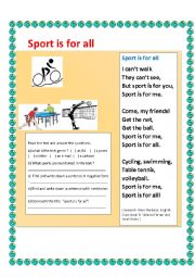 English Worksheet: Sport is for all- Olympics 2016 - diversity 