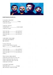 English Worksheet: In my place (coldplay)