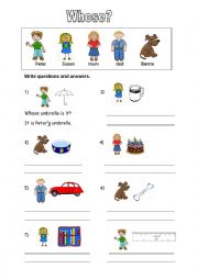 English Worksheet: Whose is it? Whose are they?
