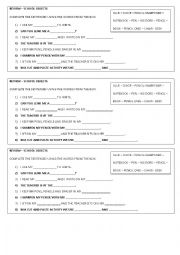 English Worksheet: School objects