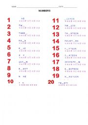 English Worksheet: Number