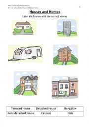 English Worksheet: types of houses