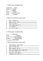 English Worksheet: To be (practice)