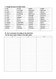 English Worksheet: Plural nouns