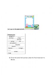 English Worksheet: Peppa pig goes to the supermarket