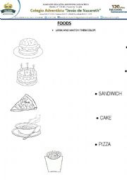 English Worksheet: foods