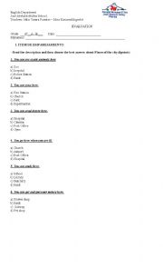English Worksheet: Unit 2 Around town