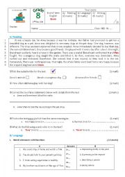 Test for 8th form students