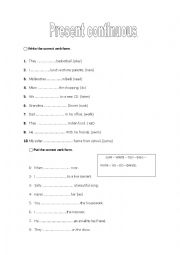 English Worksheet: PRESENT CONTINUOUS