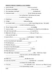 English Worksheet: Present Perfect - Past Simple