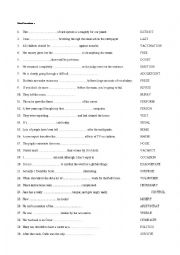 English Worksheet: WORD FORMATION