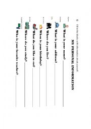 English Worksheet: Word questions