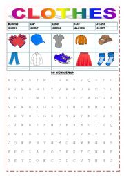 English Worksheet: CLOTHES