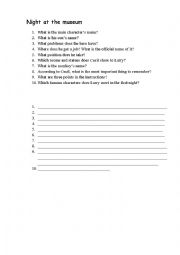 English Worksheet: Night at the museum