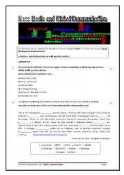 Task-based test on Mass Media and Global Communications - Key is provided