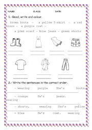 English Worksheet: CLOTHES