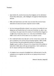 English Worksheet: reading comprehension