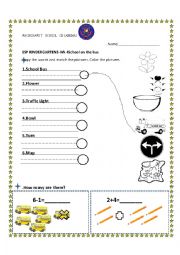 English Worksheet: School on the bus