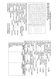 adjectives describing people and comparison of adjectives exercises