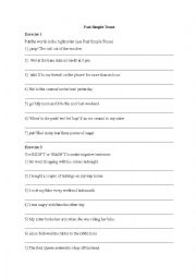 English Worksheet: Past SimpleTense  