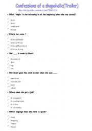 English Worksheet: Confessions of a shopaholic worksheet