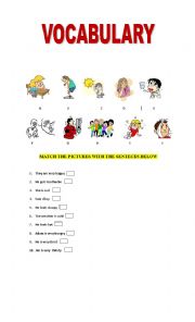 English Worksheet: VOCABULARY