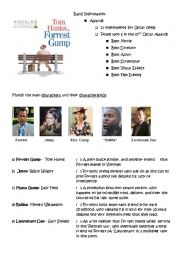 English Worksheet: Forrest Gump - awards and characters 
