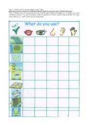 English Worksheet: Five senses matching activity