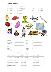English Worksheet: Plural Forms