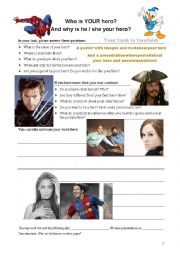 English Worksheet: Heroes