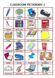 English Worksheet: Classroom pictionary 2