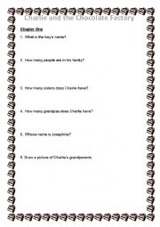 English Worksheet: Charlie and the Chocolate Factory