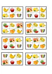 English Worksheet: Bingo Game About Fruit