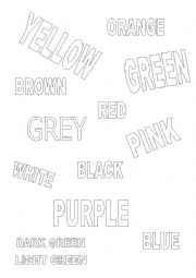 English Worksheet: colouring Colours 