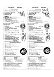 English Worksheet: three little birds song