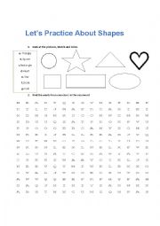 English Worksheet: Shapes activity