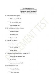 English Worksheet: PLACEMENT TEST