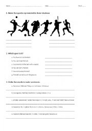 English Worksheet: Sports